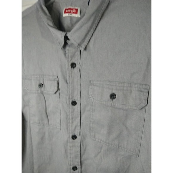Wrangler Men's Grey Short Sleeve Collared Button Casual Shirt. 2XL - Picture 3 of 10